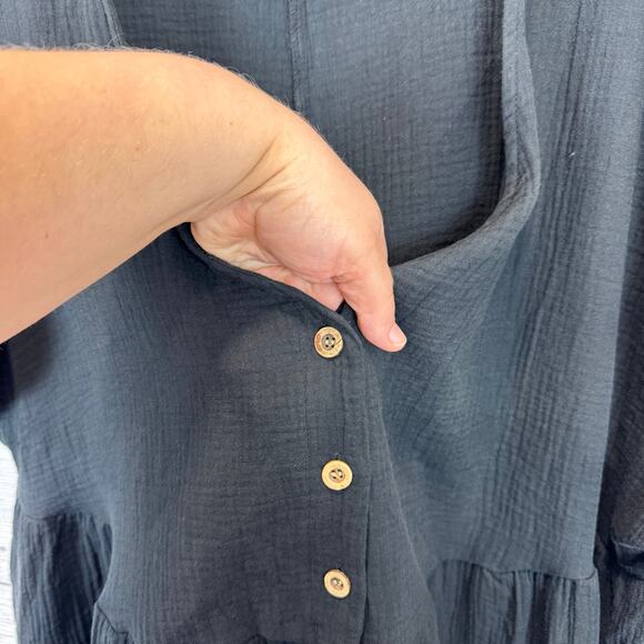 Shein Curve Plus Size Black Gauze Short Sleeve Lightweight Romper Size 24W/6X - Picture 4 of 8